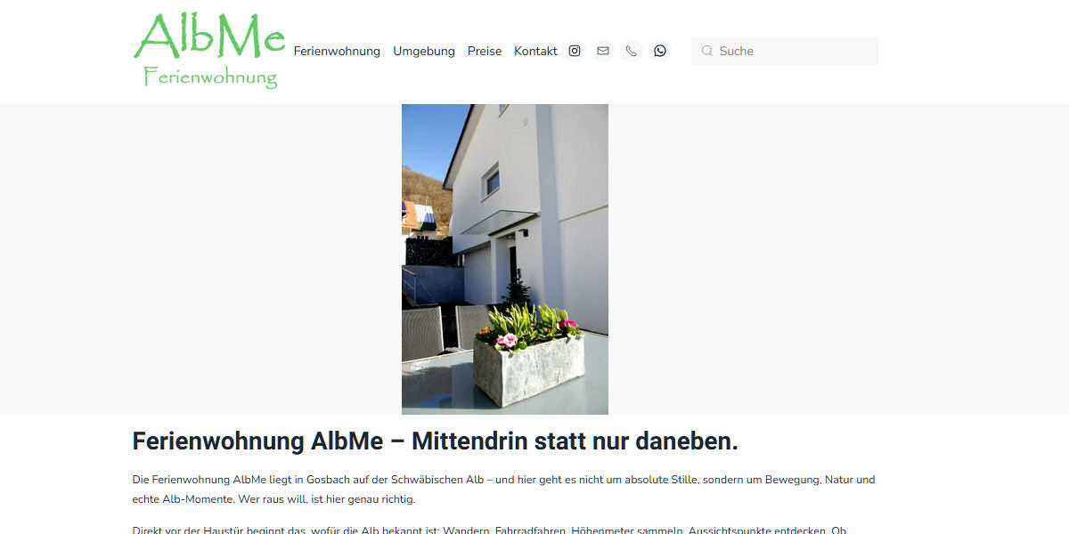 Ferienwohnung AlbMe – Mittendrin statt nur daneben.