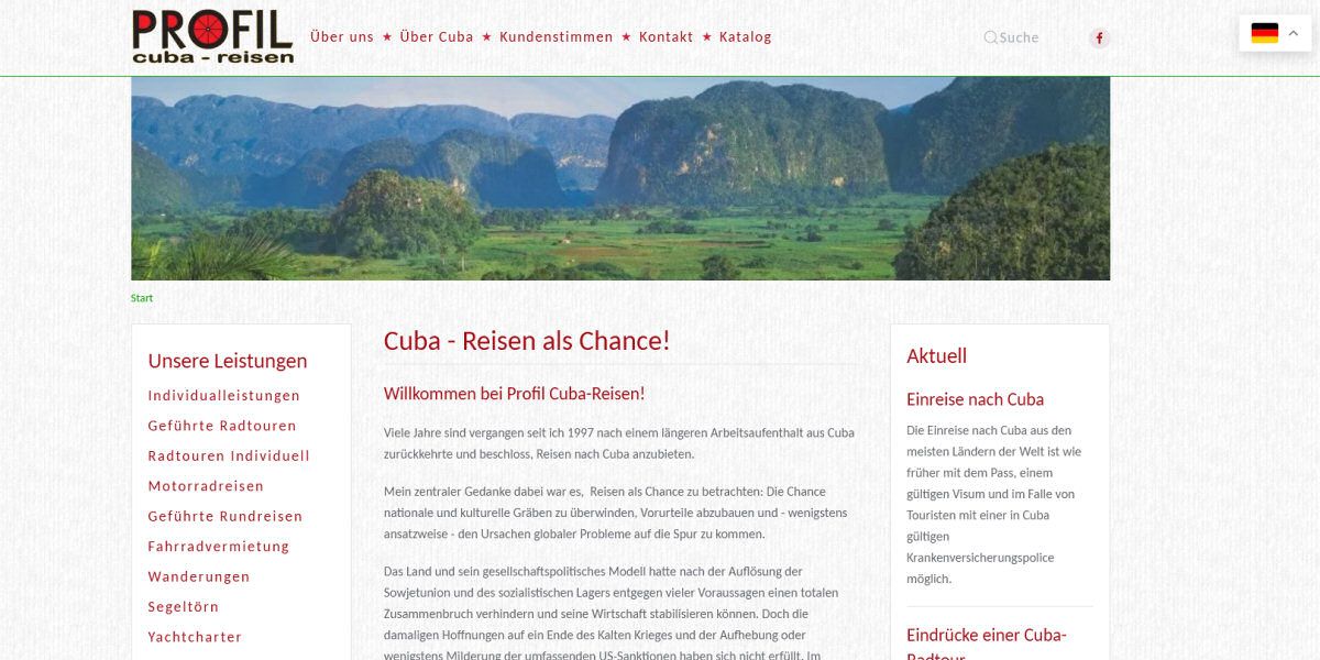 Profil Cuba - Dienstleistungen und Reisen